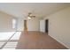 Bright bedroom featuring carpet and ceiling fan at 214 Walnut Ridge Rd, Canton, GA 30115