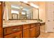 Bathroom with double vanity and granite countertop at 3190 Celebration Blvd, Suwanee, GA 30024