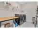 Well-organized laundry room features modern washer and dryer with a folding table and storage shelves at 4259 Hansford Loop, Marietta, GA 30064