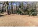 Large backyard with mature trees and open space at 3205 Harris Dr, Atlanta, GA 30344