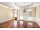 Bright dining room with hardwood floors and chandelier at 232 Baywood Ln, Villa Rica, GA 30180