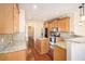 Kitchen with granite countertops and hardwood floors at 232 Baywood Ln, Villa Rica, GA 30180
