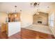 Living room features a stone fireplace and hardwood floors at 232 Baywood Ln, Villa Rica, GA 30180