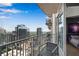 Private balcony overlooking the Atlanta skyline at 860 Peachtree Ne St # 2513, Atlanta, GA 30308