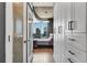 Comfortable bedroom with access to a large closet and city views at 860 Peachtree Ne St # 2513, Atlanta, GA 30308