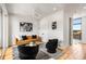 Sophisticated living room with a mustard-colored sofa and city view at 105 Georgia Se Ave # 2, Atlanta, GA 30312