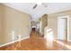 Spacious living room with hardwood floors and ceiling fan at 320 Harden Se St, Atlanta, GA 30312