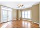 Bright living room with hardwood floors and French doors at 320 Harden Se St, Atlanta, GA 30312