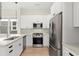 Modern kitchen with stainless steel appliances and white cabinets at 1695 Thomas St, Decatur, GA 30032