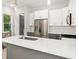 Modern kitchen with white cabinets, quartz countertops, and stainless steel appliances at 1697 Thomas St, Decatur, GA 30032
