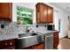 Modern kitchen with granite countertops and stainless steel sink at 3945 Silverthorn Trce, Cumming, GA 30028