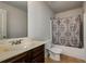 Clean bathroom with tub shower combo, vanity, and toilet at 5345 Bucknell Trce, Cumming, GA 30028