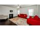 Bright living room with fireplace and hardwood floors at 5345 Bucknell Trce, Cumming, GA 30028