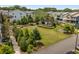 Aerial view of community green space, pavilion, and townhomes at 1187 Rambler Cross, Atlanta, GA 30312