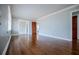 Hardwood floors and neutral walls in this large living room at 2580 County Line Sw Rd, Atlanta, GA 30331