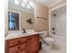 Clean bathroom with a tub shower combo and vanity at 686 Newton Factory Bridge Rd, Covington, GA 30014