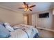 Main bedroom with a large bed and access to a bathroom at 686 Newton Factory Bridge Rd, Covington, GA 30014