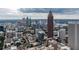 Aerial view of cityscape showing numerous buildings and skyscrapers at 800 Peachtree St # 1112, Atlanta, GA 30308