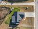 Bird's eye view of a house, showcasing its design and landscaping at 754 Somersby Dr, Dallas, GA 30157