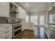 Modern kitchen with stainless steel appliances and white cabinets at 6204 Woodlore Nw Dr, Acworth, GA 30101