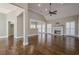 Open living area with hardwood floors and high ceilings at 6204 Woodlore Nw Dr, Acworth, GA 30101