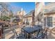 A large wood deck features chairs and tables, perfect for outdoor dining at 3639 Fowler Rdg, Douglasville, GA 30135