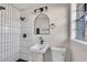 Modern bathroom with subway tile and updated fixtures at 2933 Edna Ln, Decatur, GA 30032