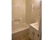 Clean bathroom with a bathtub, shower, and white vanity at 5234 Maroney Mill Rd, Douglasville, GA 30134