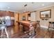 Game room with pool table and a wet bar at 531 Sweetfern Ln, Sugar Hill, GA 30518