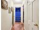 Unfinished basement with blue painted stairs at 610 Glenforest Rd, Sandy Springs, GA 30328