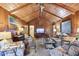 Living room with vaulted wood ceilings and comfortable seating at 610 Glenforest Rd, Sandy Springs, GA 30328