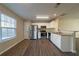 Modern kitchen with stainless steel appliances and granite countertops at 444 Kara Ln, Mcdonough, GA 30253