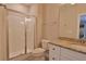 Clean bathroom with granite countertop, shower and toilet at 4821 Josie Way, Acworth, GA 30101