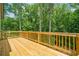 Wooden deck overlooking a lush, green, wooded area at 321 Evie Ln, Canton, GA 30115