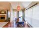 Casual dining area with wood table and blue chairs at 5955 Shannon Dr, Cumming, GA 30040