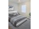 Bedroom with a plush bed, grey bedding, and stylish rug at 1754 Soapstone Ct, Decatur, GA 30034