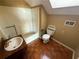 Simple bathroom with shower/tub combo and wood flooring at 4342 White Surrey Nw Dr, Kennesaw, GA 30144
