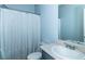 Clean bathroom with shower/tub combo and vanity at 8140 Highland Dr, Covington, GA 30014