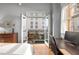 Bedroom with hardwood floors, balcony access, and workspace at 1058 Piedmont Ne Ave # 302, Atlanta, GA 30309