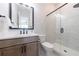 Modern bathroom with a glass-enclosed shower, white subway tile, and a stylish vanity at 4973 Concert Ln, Marietta, GA 30066