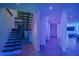 Basement features a floating staircase and LED lighting at 55 Serendipity Way, Atlanta, GA 30350