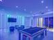 Basement game room with pool table, seating, and LED lighting at 55 Serendipity Way, Atlanta, GA 30350