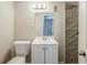 Clean bathroom, featuring a white vanity and shower at 2839 Allegro Nw Dr, Atlanta, GA 30318
