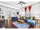 Open living room with view into bedroom and hardwood floors at 516 Arthur Sw St, Atlanta, GA 30310