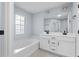 Relaxing bathroom with soaking tub and double vanity at 3266 Spicy Cedar Ln, Lithonia, GA 30038