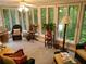Bright sunroom with lots of windows, comfortable seating, and views of the surrounding greenery at 1030 Lake Haynes Ne Dr, Conyers, GA 30012