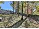 Wooded backyard with fenced perimeter and mature trees at 2490 Woodfern Ct, Marietta, GA 30062
