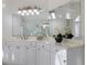 Vanity with ample storage and elegant lighting fixture in a bright bathroom at 2750 Olde Towne Pkwy, Duluth, GA 30097