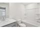 Bathroom with a white shower and white countertop vanity at 2032 Avalon Rdg, Conyers, GA 30013