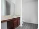 Bathroom with vanity, sink and toilet at 6876 Wildboar Dr, Fairburn, GA 30213